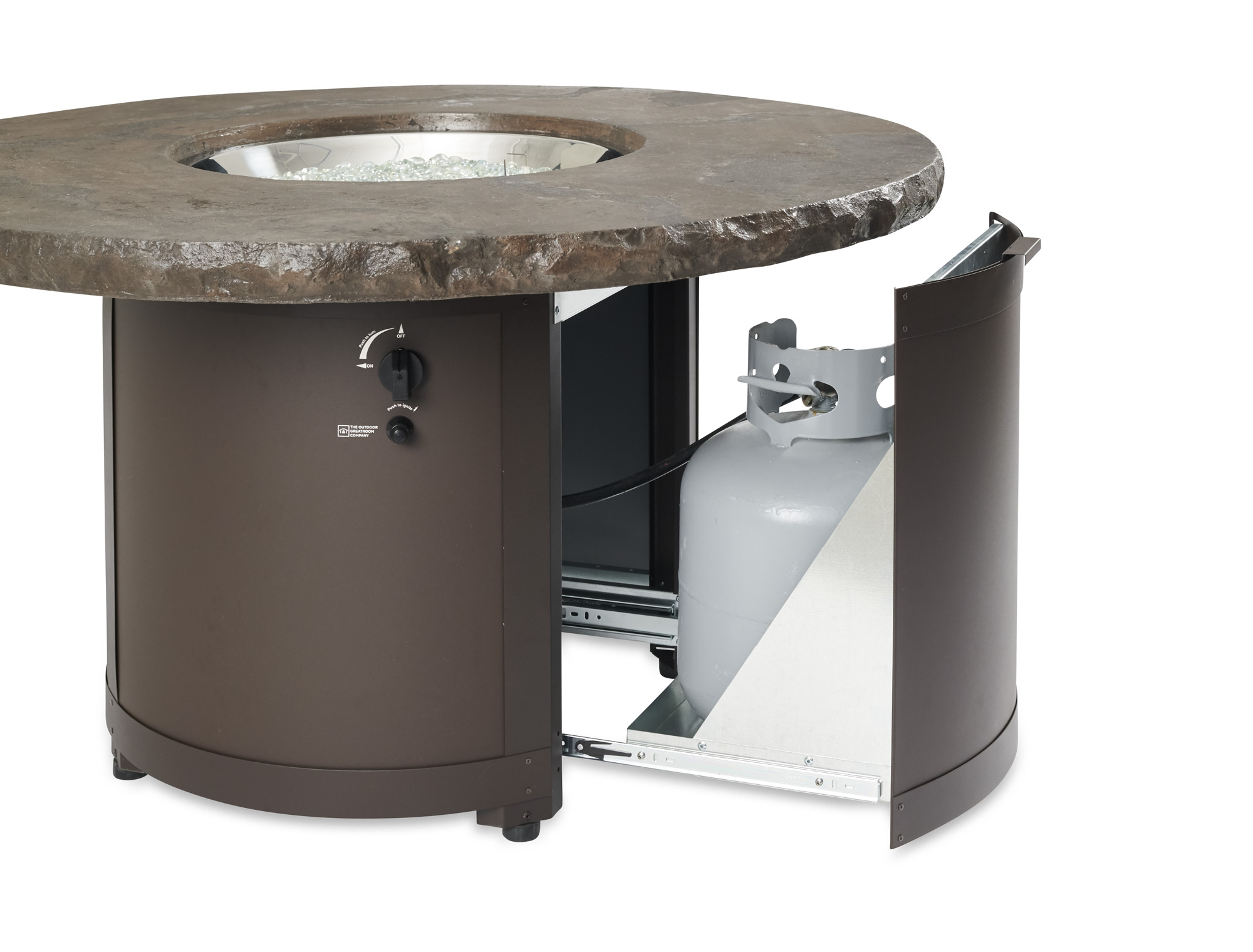 Outdoor Greatroom Company Noche Fire Pit Slider Tank
